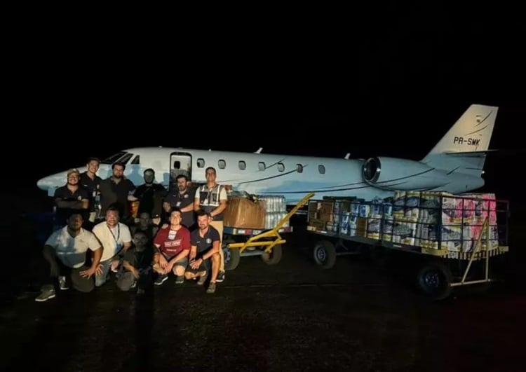 Avião de Neymar é enviado com mantimentos para o Rio Grande do Sul