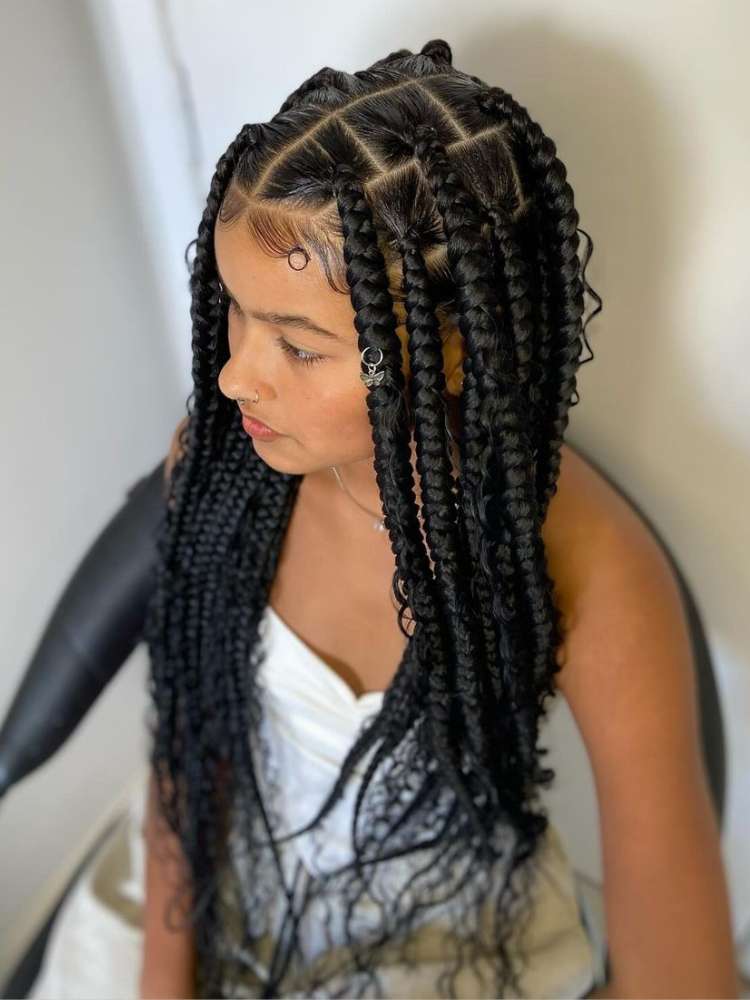 Opção de tranças afros