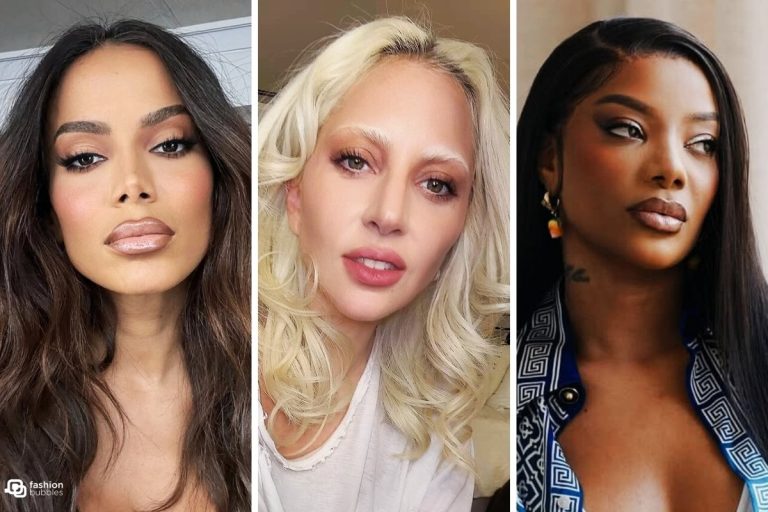 Montagem de selfies dos famosos: Anitta, Lady Gaga e Ludmilla.