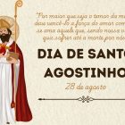 Cartão virtual com frase de feliz Dia de Santo Agostinho