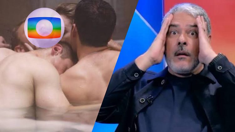William Bonner flagra suruba na Globo e se desespera. Fonte: Globo