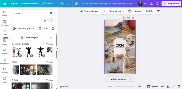 Como fazer vision board no Canva