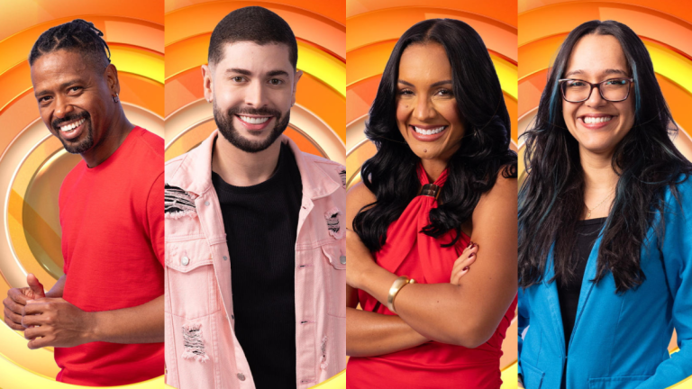 Leandro, Marcelo, Maxiane e Rafaella na Casa de Vidro Nordeste do BBB 26