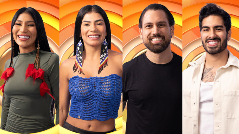 Lívia, Marciele, Brigido e Ricardinho na Casa de Vidro Norte do BBB 26