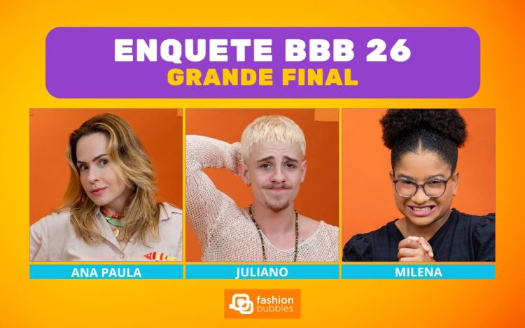 Ana Paula, Juliano e Milena estão na final do BBB 26