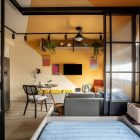 Sala de apartamento de 25 m² após passar por reforma