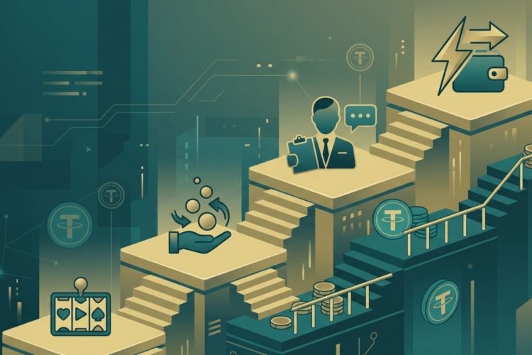 Ilustração representando cassino com criptomoedas