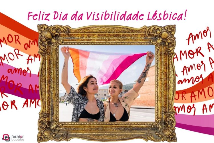 Cartão virtual com frase de feliz Dia da Visibilidade Lésbica