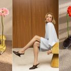 Modelo usando sapato feminino high vamp marrom da marca Piazza