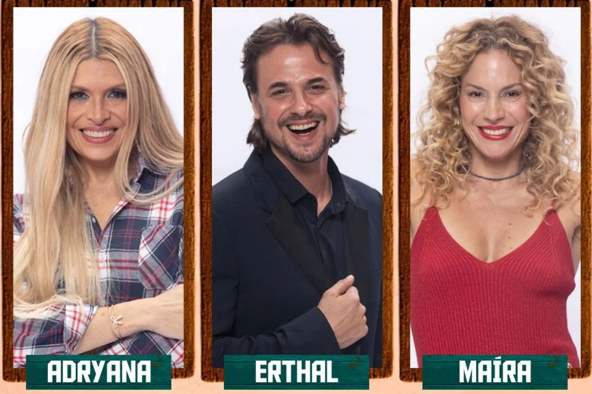 Adryana, Daniel e Maíra em A Fazenda 2026