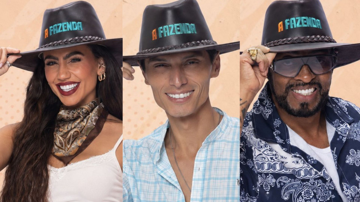 Catherine, Gabriel e Thaíde em A Fazenda 18