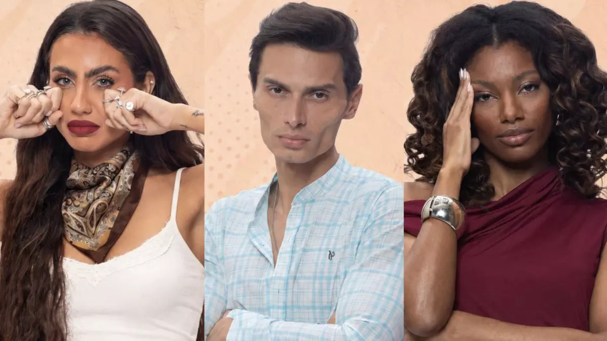 Catherine, Gabriel e Tina em A Fazenda 18