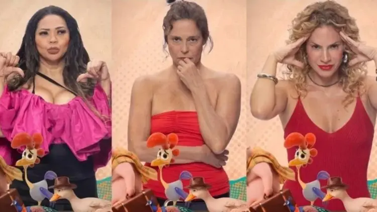 Darlin, Giovanna e Maíra na sexta Roça de A Fazenda